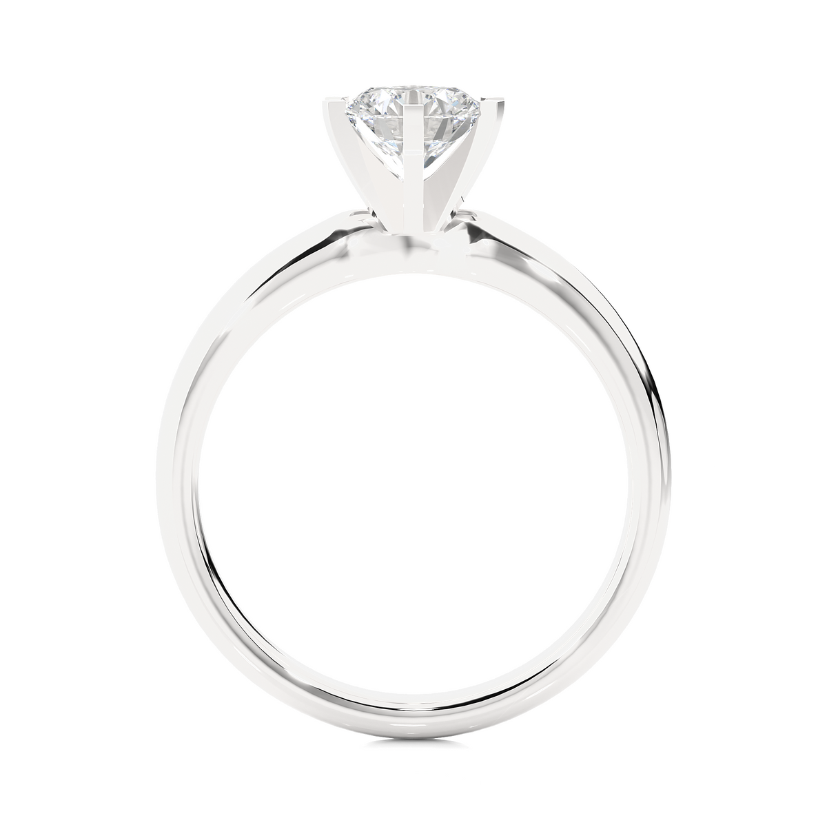 Round shape diamond engagement ring with classic solitaire setting
