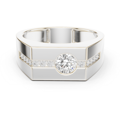 Round Shape Natural Diamond Unique Type 14k Solid Rose Gold Men's Diamond Ring Daily wear - HIGHCARAT DIAMONDS