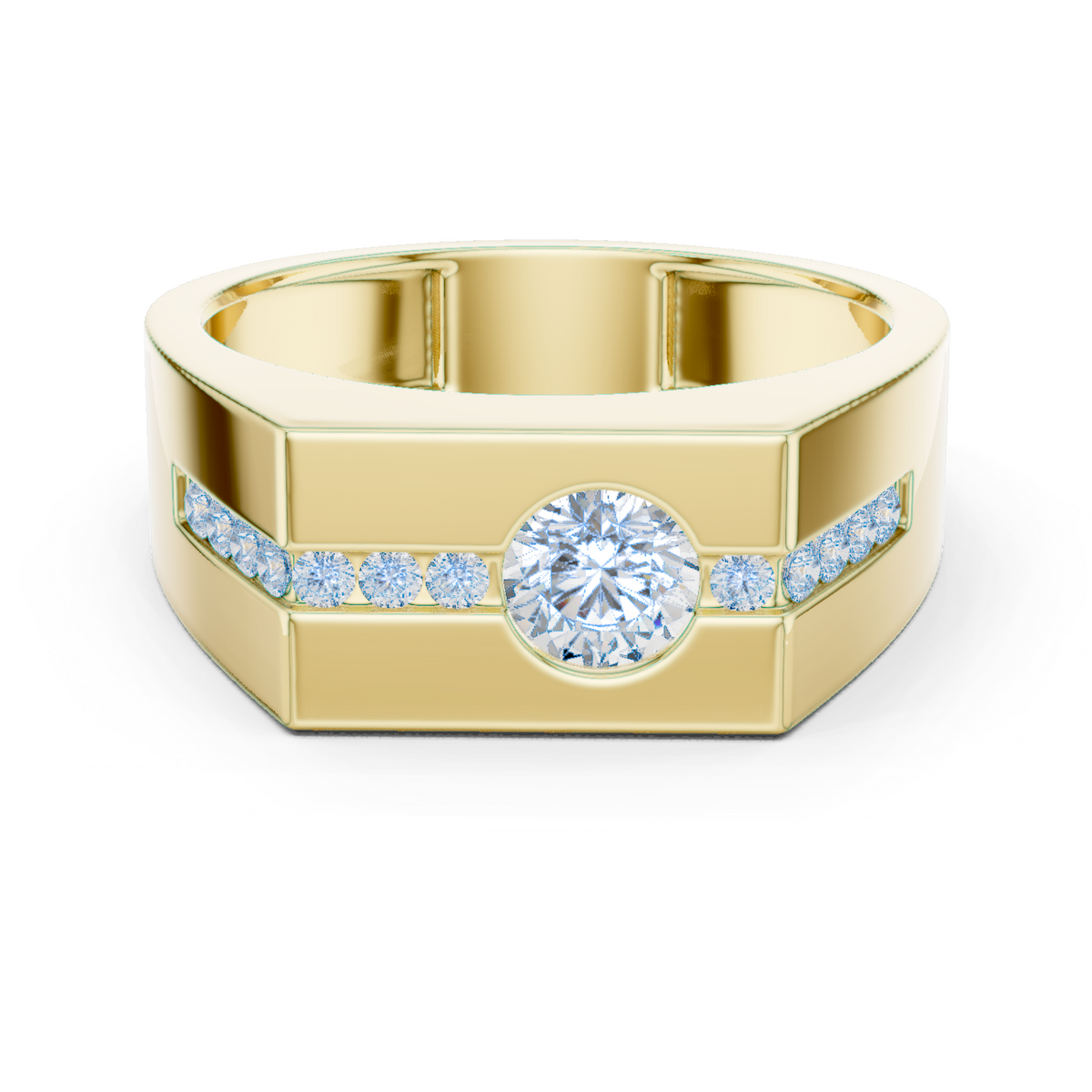 Round Shape Natural Diamond Unique Type 14k Solid Rose Gold Men's Diamond Ring Daily wear - HIGHCARAT DIAMONDS