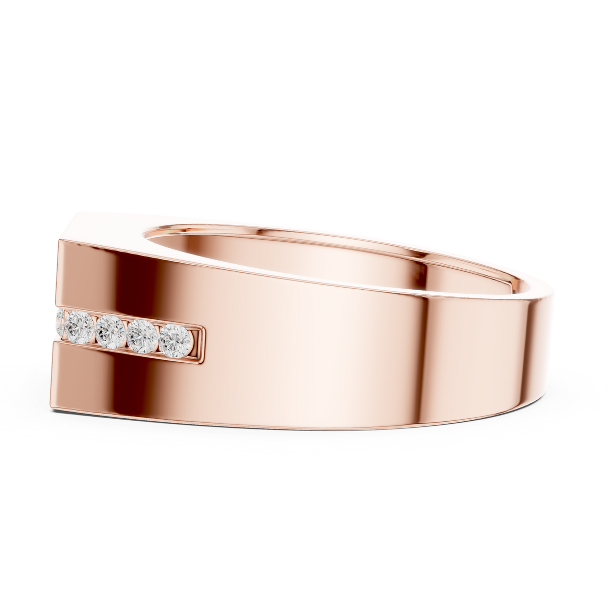 Round Shape Natural Diamond Unique Type 14k Solid Rose Gold Men's Diamond Ring Daily wear - HIGHCARAT DIAMONDS