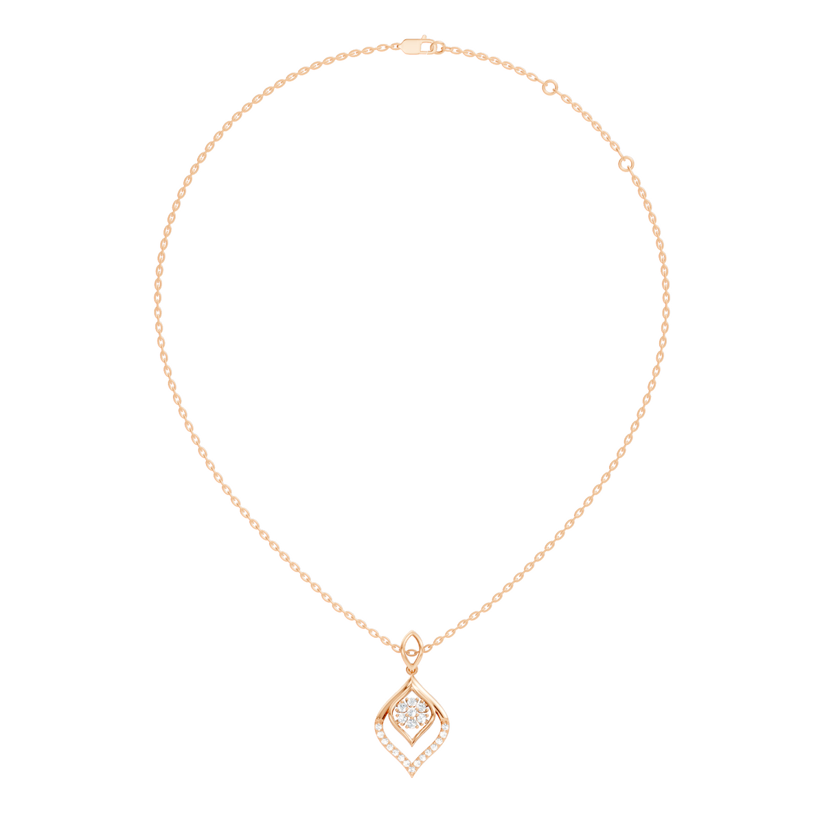 Minimalist Round Diamond Necklace Pendant Vintage 14K Solid Yellow Gold Jewelry Gift For Her - HIGHCARAT DIAMONDS
