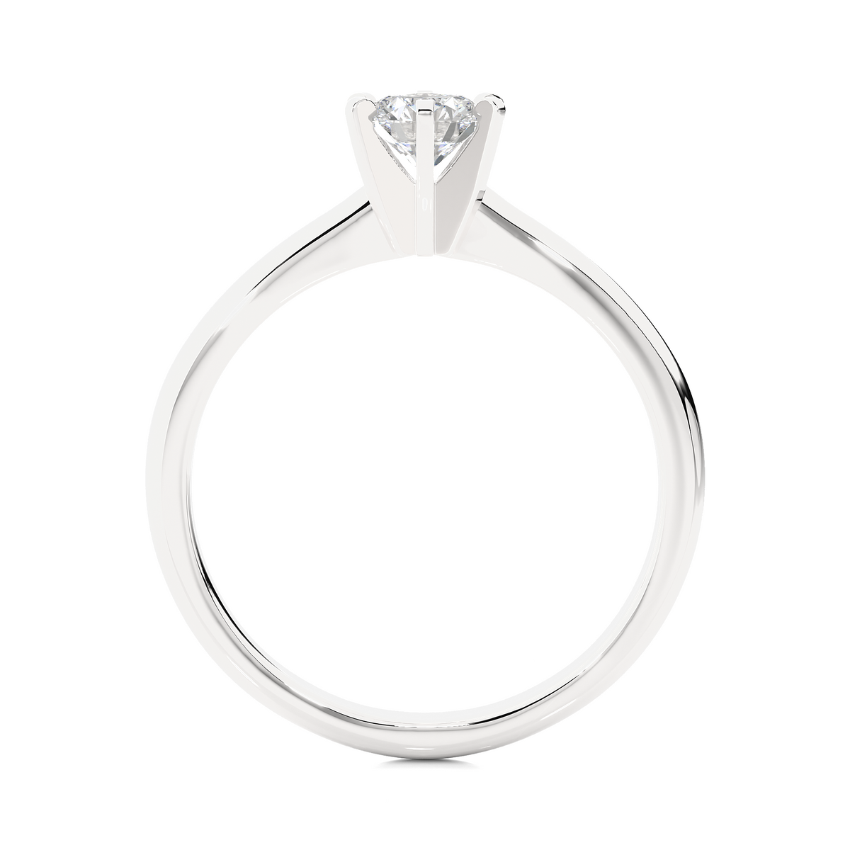 Minimal round lab grown diamond ring with classic six claw setting