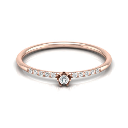 Round Cut Lab Grown Diamond Accented Anniversary Ring - HIGHCARAT DIAMONDS