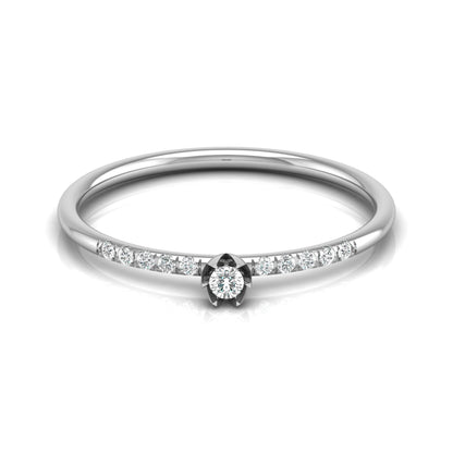 Round Cut Lab Grown Diamond Accented Anniversary Ring - HIGHCARAT DIAMONDS