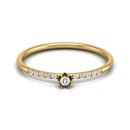 Round Cut Lab Grown Diamond Accented Anniversary Ring - HIGHCARAT DIAMONDS
