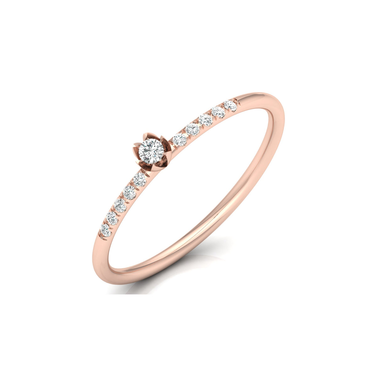 Round Cut Lab Grown Diamond Accented Anniversary Ring - HIGHCARAT DIAMONDS