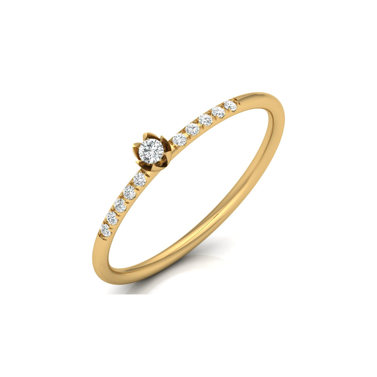 Round Cut Lab Grown Diamond Accented Anniversary Ring - HIGHCARAT DIAMONDS