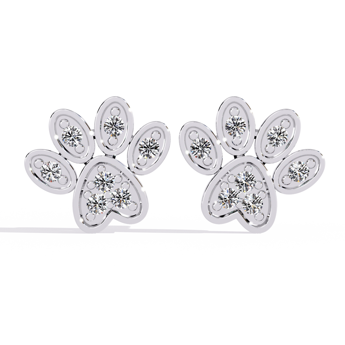 Round Cut Lab Grown & Natural Diamond Antique Stackable Stunning 18k Solid White Gold Perfect Stud Earring Gift For Her - HIGHCARAT DIAMONDS