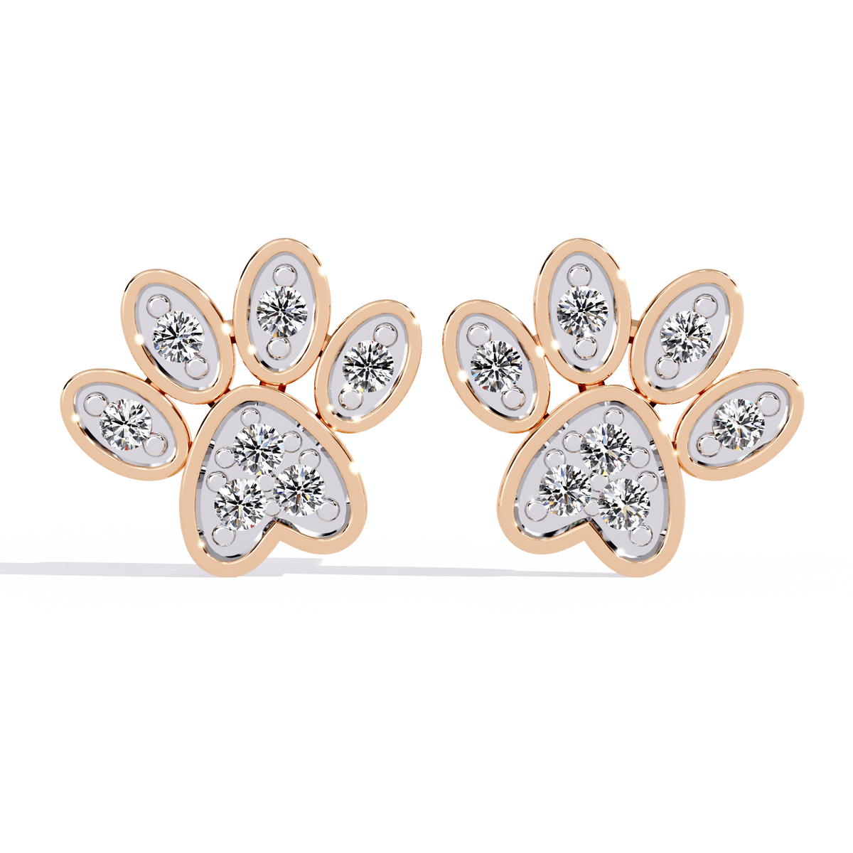 Round Cut Lab Grown & Natural Diamond Antique Stackable Stunning 18k Solid White Gold Perfect Stud Earring Gift For Her - HIGHCARAT DIAMONDS