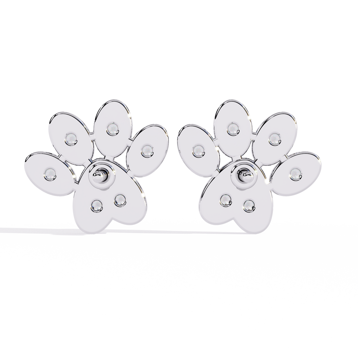 Round Cut Lab Grown & Natural Diamond Antique Stackable Stunning 18k Solid White Gold Perfect Stud Earring Gift For Her - HIGHCARAT DIAMONDS