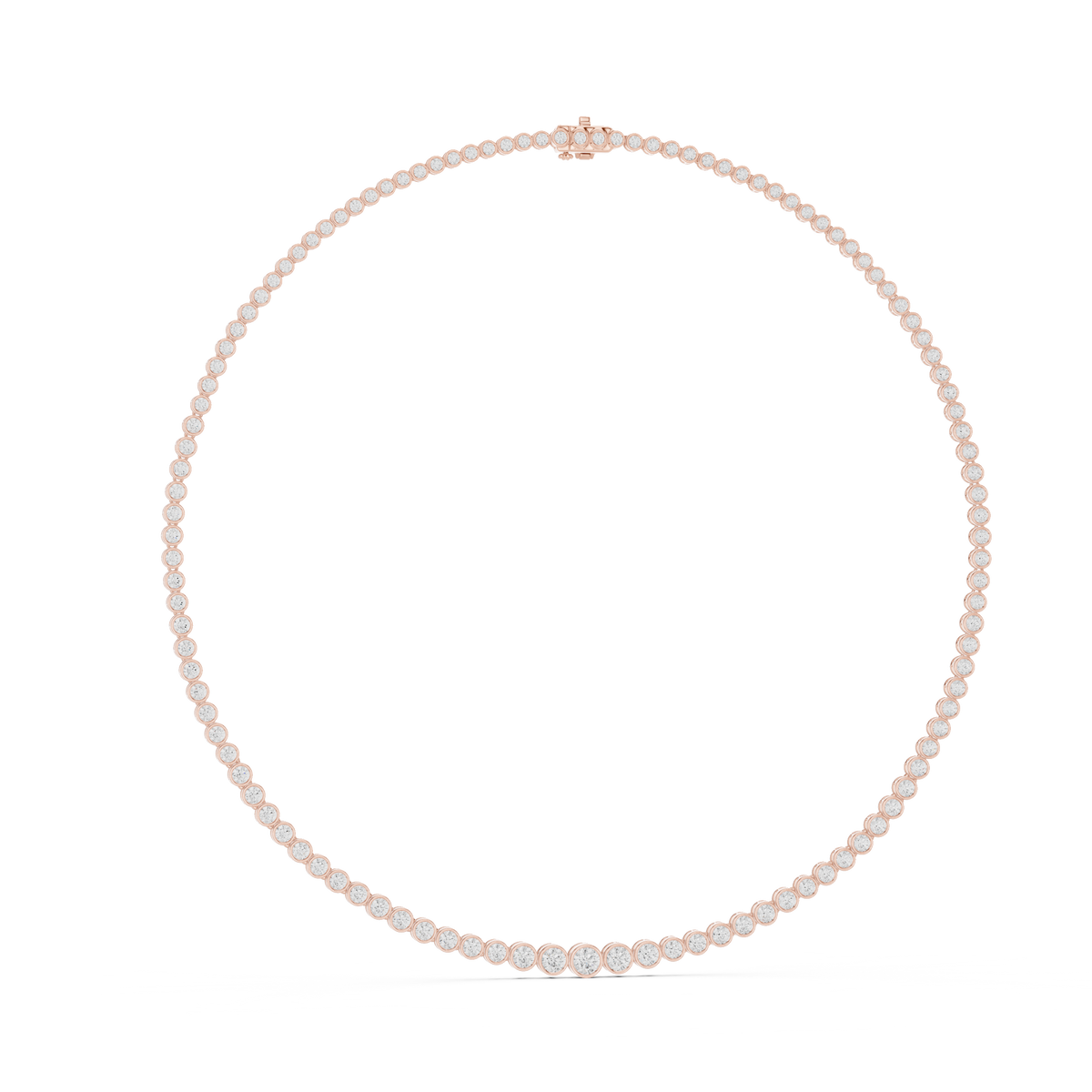Round Shape Lab Grown Diamond 18k Solid White Gold Women Diamond Necklace - HIGHCARAT DIAMONDS