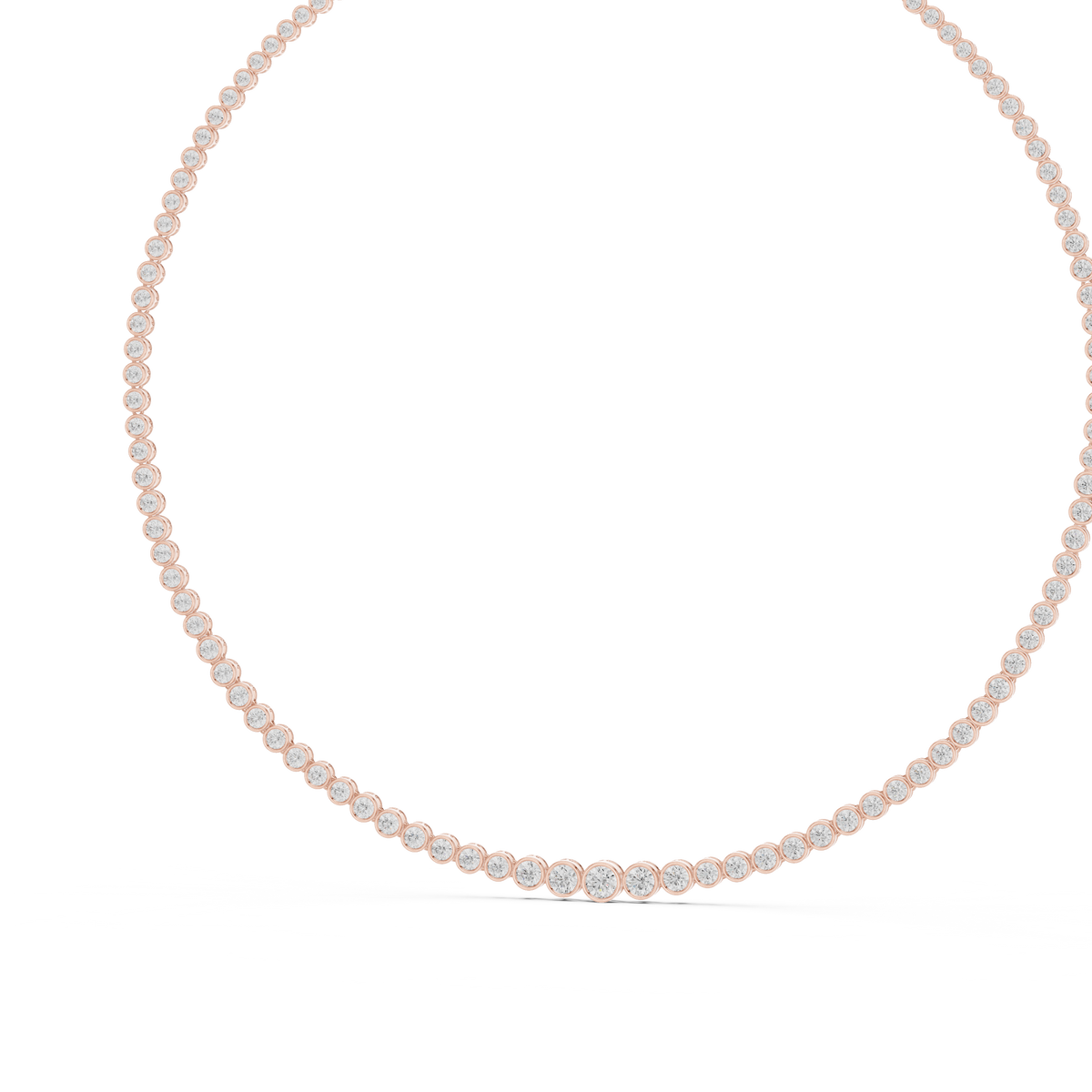 Round Shape Lab Grown Diamond 18k Solid White Gold Women Diamond Necklace - HIGHCARAT DIAMONDS