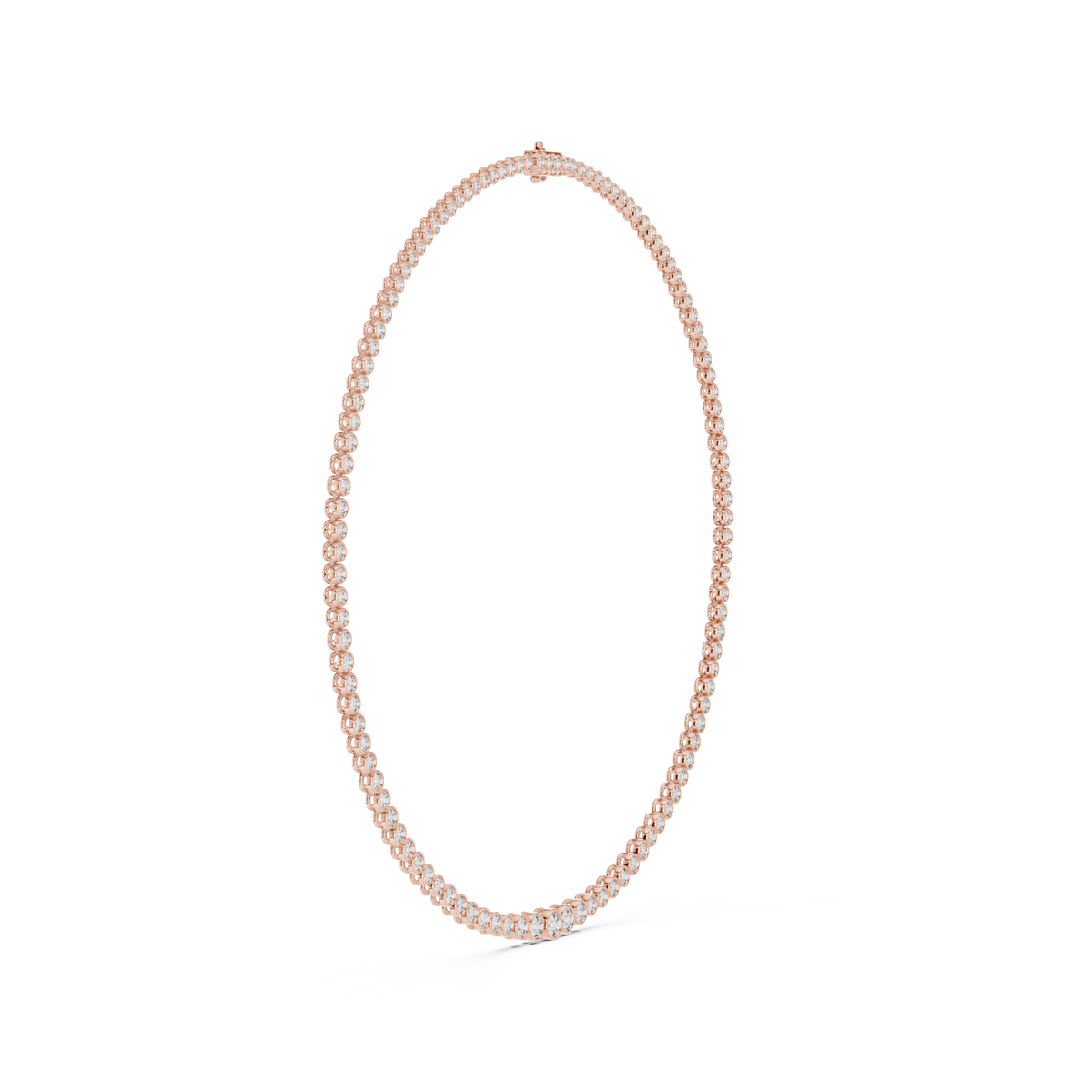 Round Shape Lab Grown Diamond 18k Solid White Gold Women Diamond Necklace - HIGHCARAT DIAMONDS