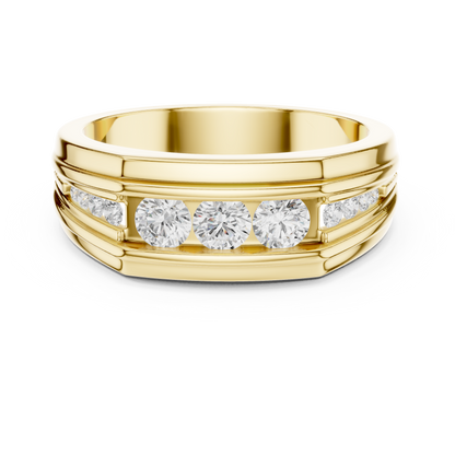 Round Shape Natural & Lab Grown 18k Solid White Gold Classic Style Diamond  Ring For Men - HIGHCARAT DIAMONDS