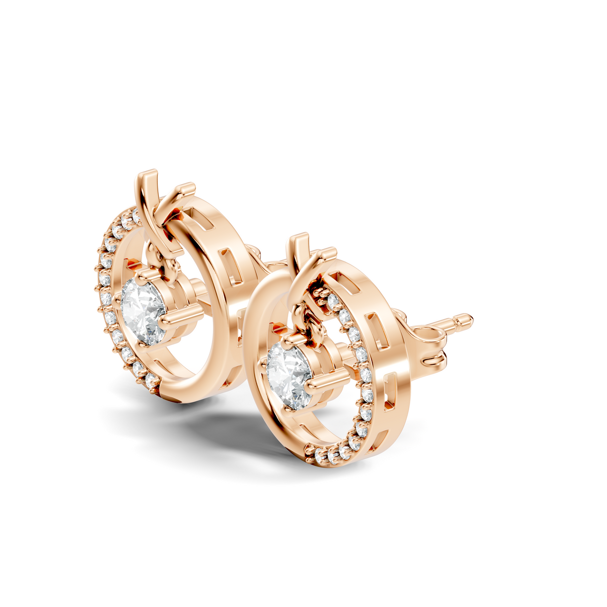 Elegant Colorless Lab-Grown Diamond Earrings in White Gold Minimalist Design - HIGHCARAT DIAMONDS