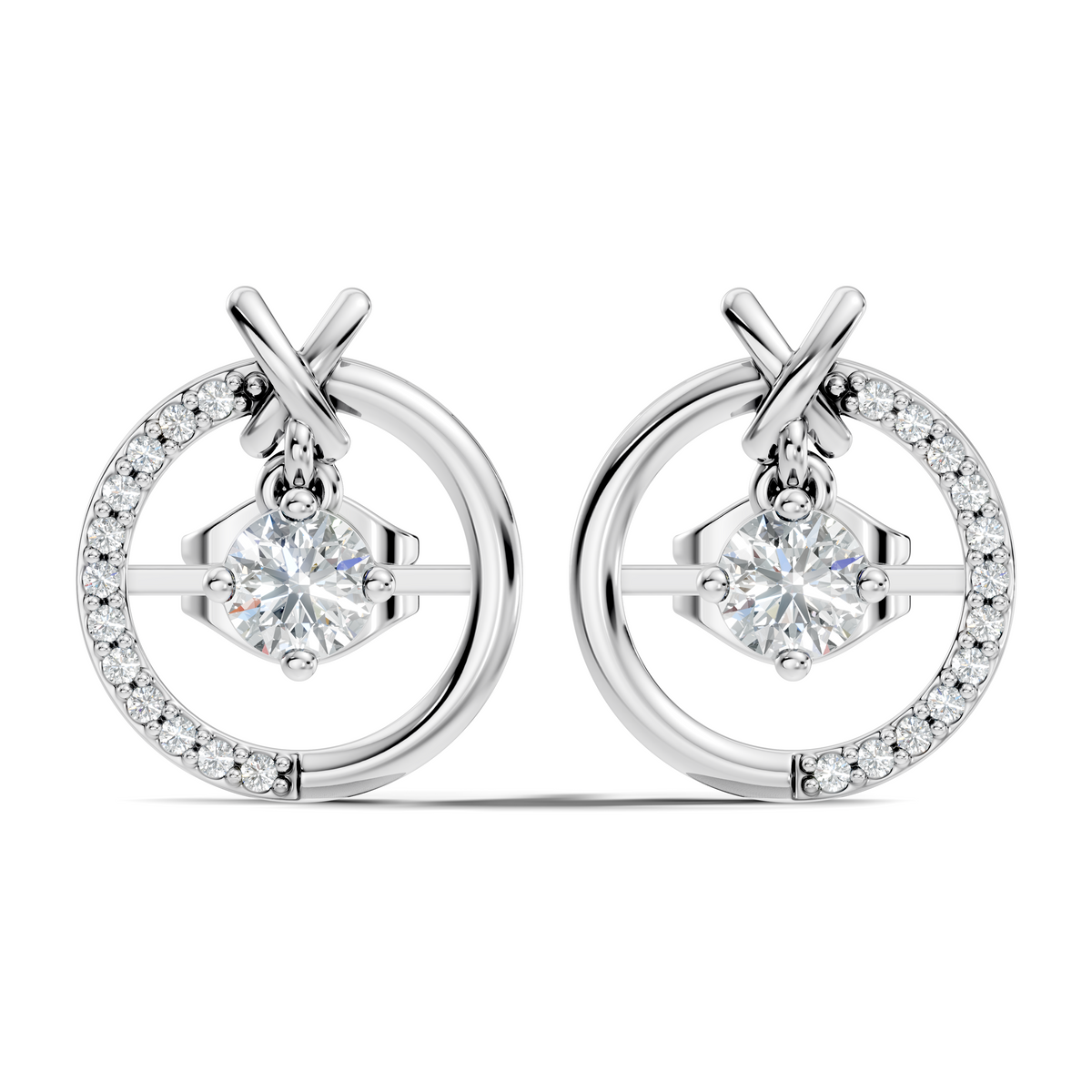Elegant Colorless Lab-Grown Diamond Earrings in White Gold Minimalist Design - HIGHCARAT DIAMONDS