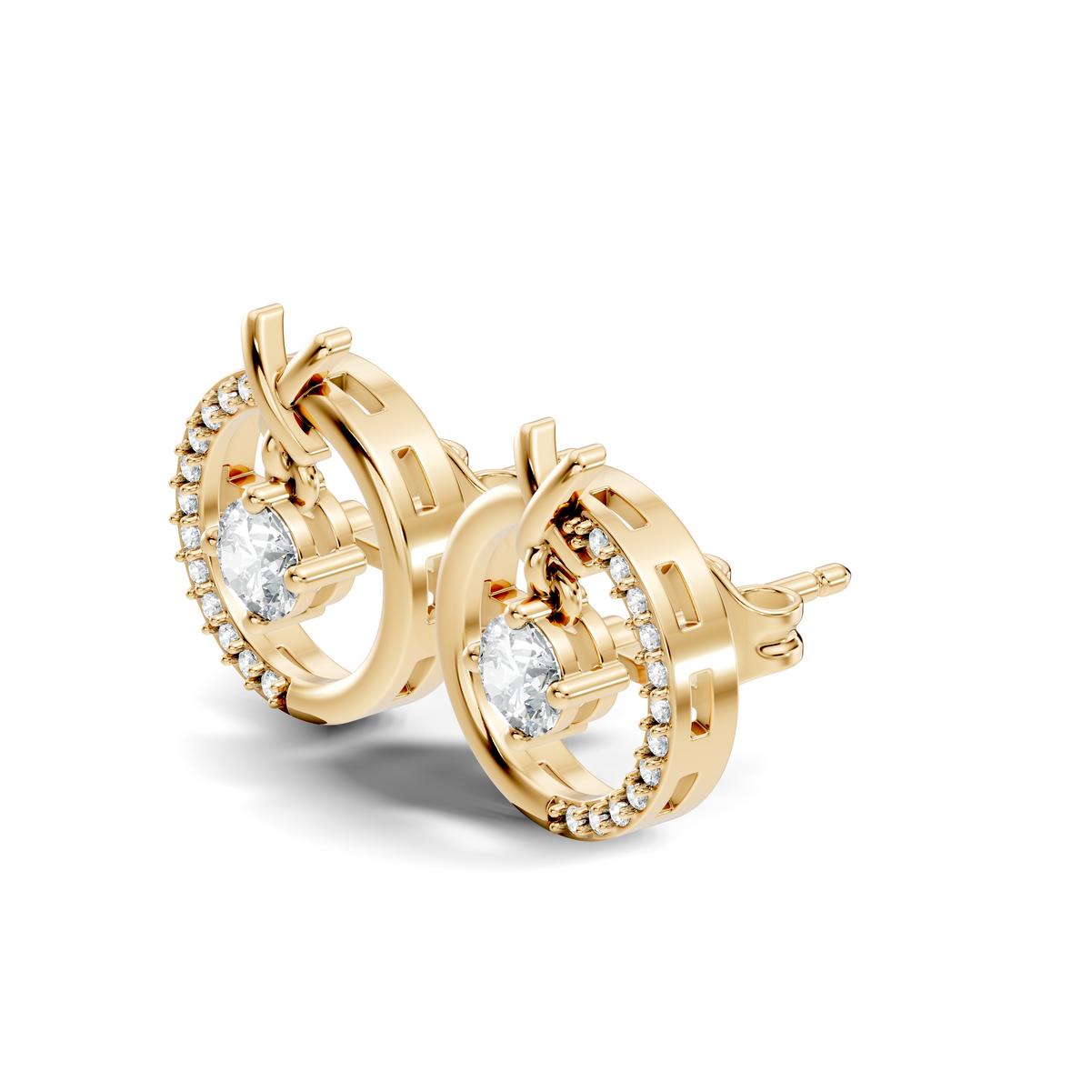 Elegant Colorless Lab-Grown Diamond Earrings in White Gold Minimalist Design - HIGHCARAT DIAMONDS