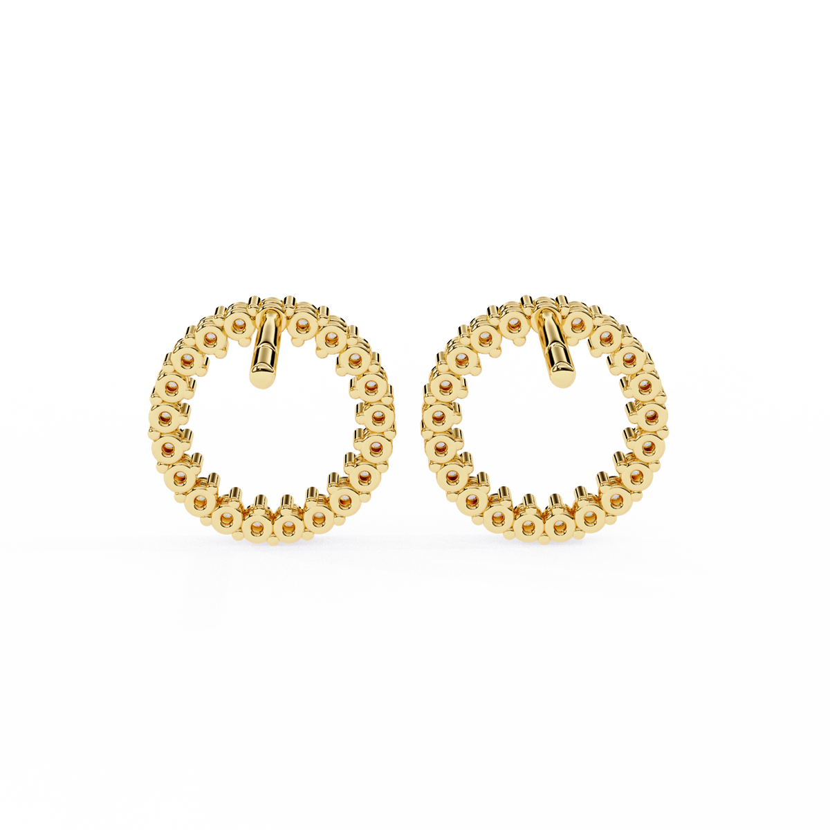 Round Cut Lab Grown Diamond Circle Shape Antique Delicate Prong Set Bridesmaid Stud Earring Gift For Women's - HIGHCARAT DIAMONDS