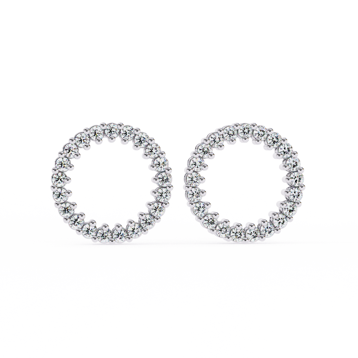 Round Cut Lab Grown Diamond Circle Shape Antique Delicate Prong Set Bridesmaid Stud Earring Gift For Women's - HIGHCARAT DIAMONDS