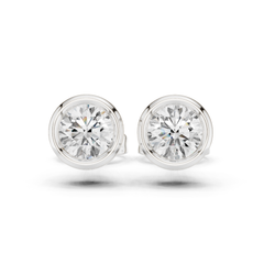 Round Cut Lab Grown Diamond Classic Stud Earrings