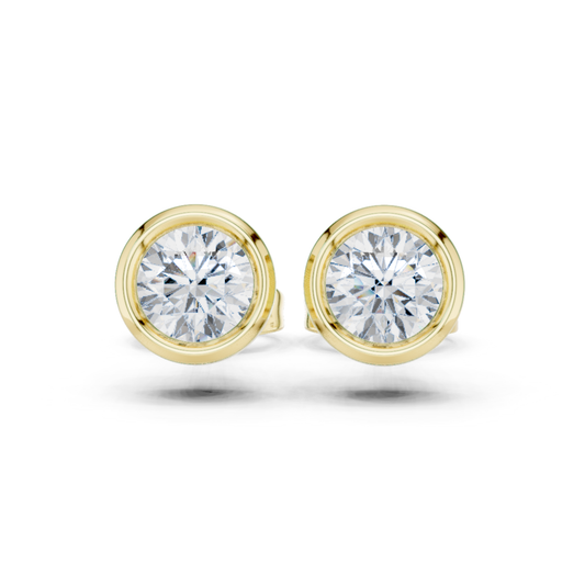 Round Cut Lab Grown Diamond Classic Stud Earrings