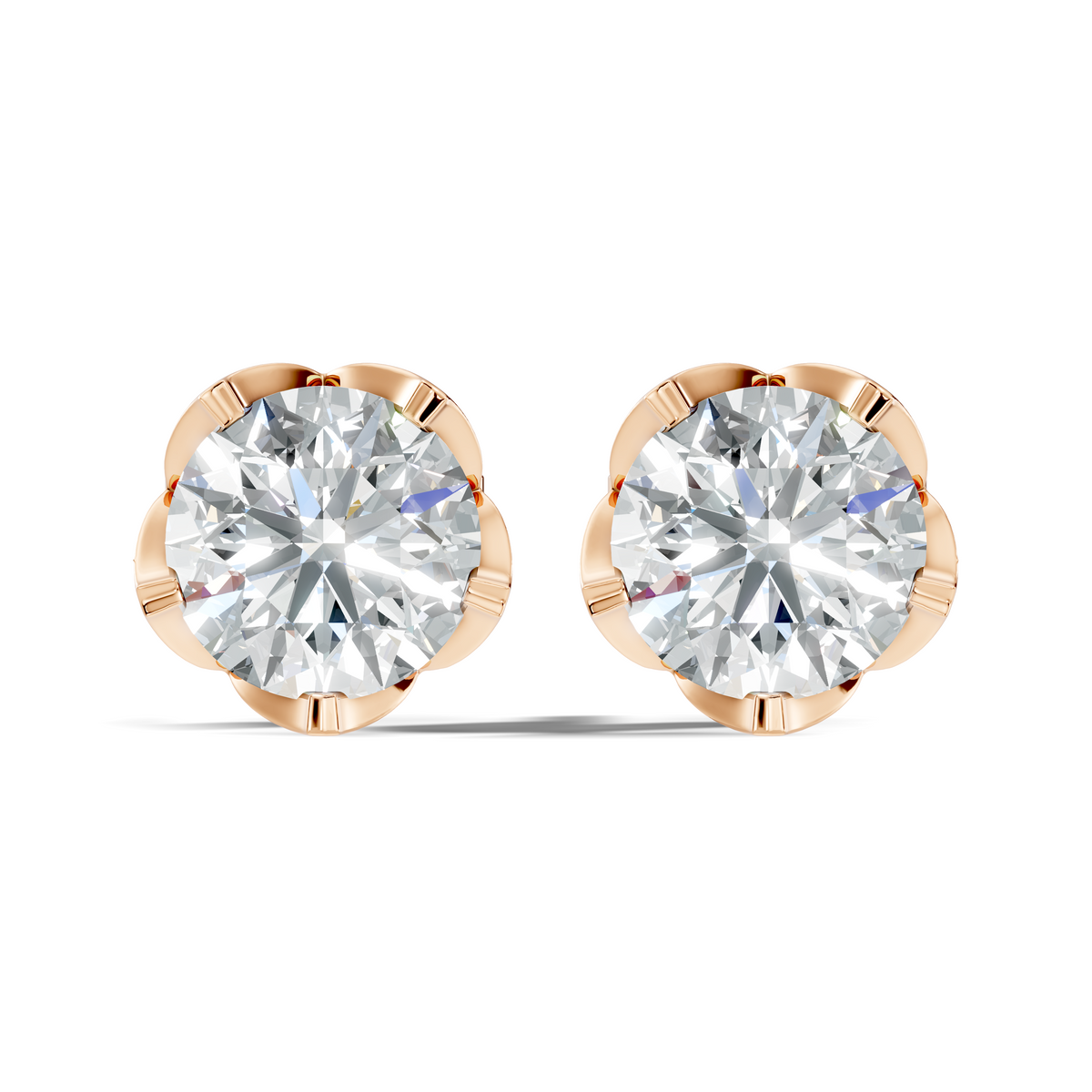 Round Shape 10k Solid Gold Stunning Affordable Vintage labgrown Diamond Earrings For Her - HIGHCARAT DIAMONDS