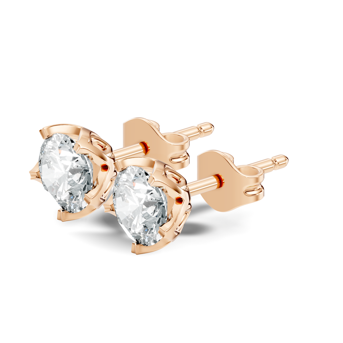 Round Shape 10k Solid Gold Stunning Affordable Vintage labgrown Diamond Earrings For Her - HIGHCARAT DIAMONDS