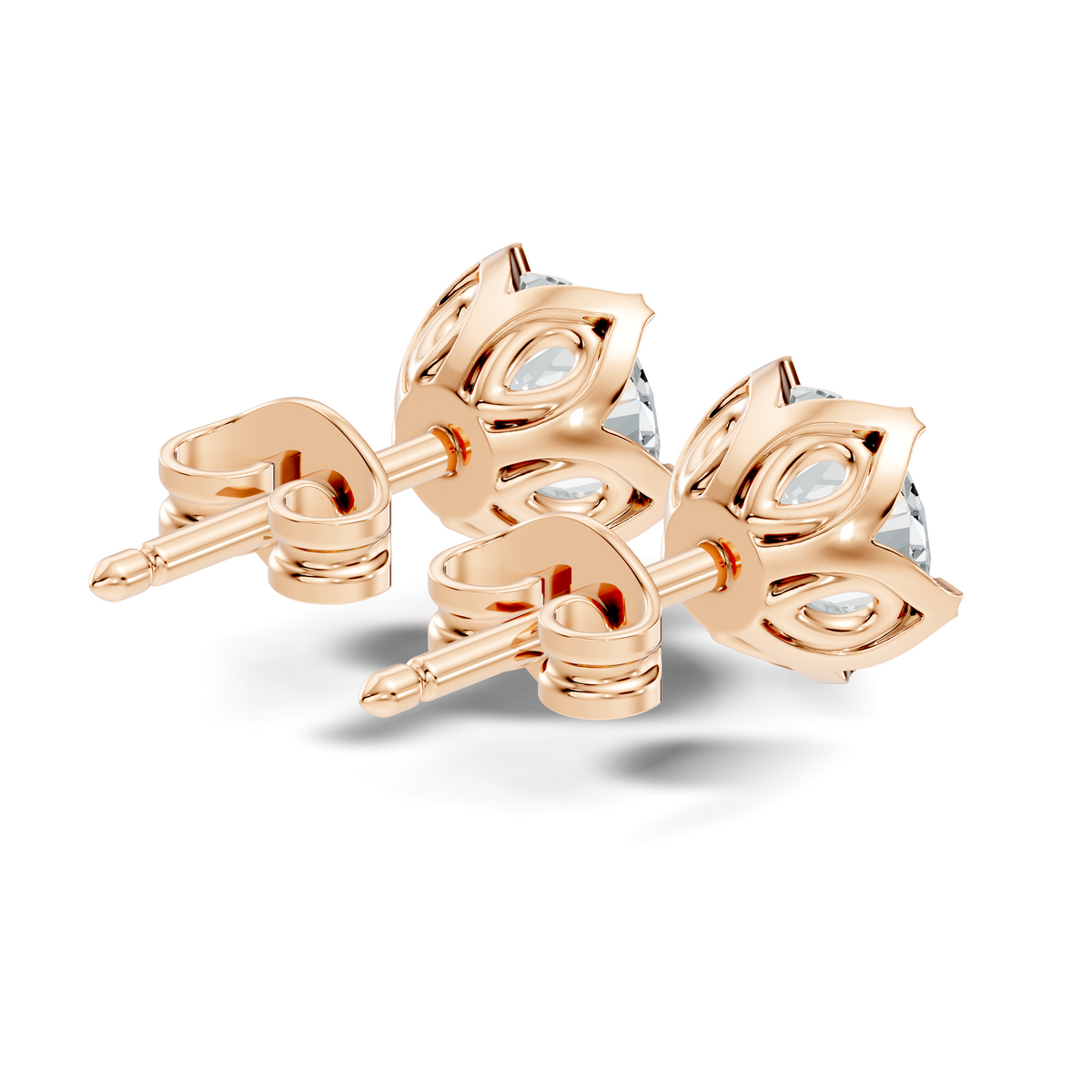Round Shape 10k Solid Gold Stunning Affordable Vintage labgrown Diamond Earrings For Her - HIGHCARAT DIAMONDS