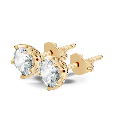 Round Shape 10k Solid Gold Stunning Affordable Vintage labgrown Diamond Earrings For Her - HIGHCARAT DIAMONDS