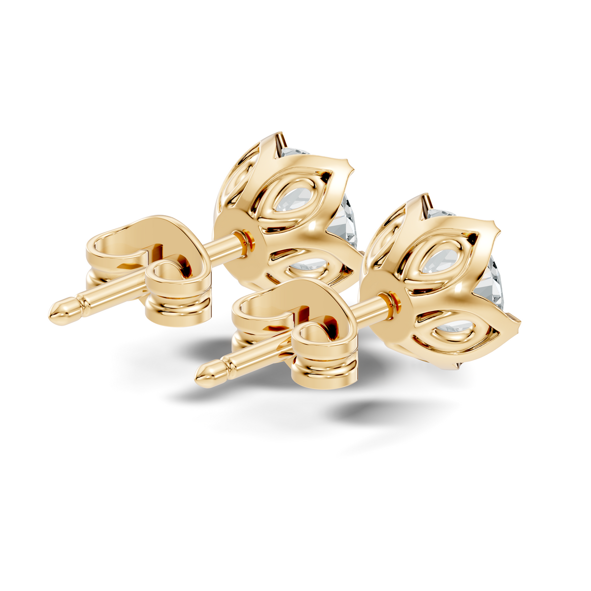Round Shape 10k Solid Gold Stunning Affordable Vintage labgrown Diamond Earrings For Her - HIGHCARAT DIAMONDS