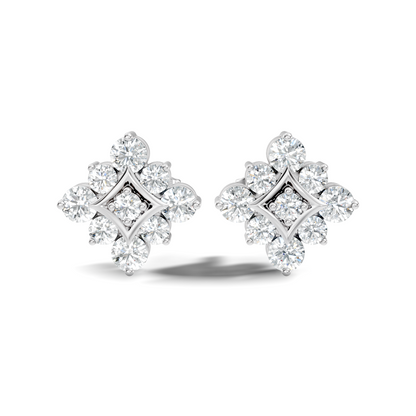Round Shape Shinning Elegance 18k Solid Rose Gold Lab Grown & Natural Diamond Earrings For Her - HIGHCARAT DIAMONDS