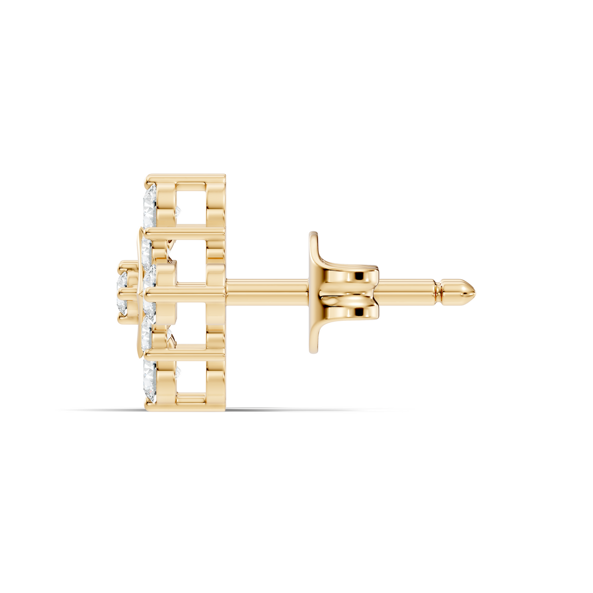 Round Shape Shinning Elegance 18k Solid Rose Gold Lab Grown & Natural Diamond Earrings For Her - HIGHCARAT DIAMONDS