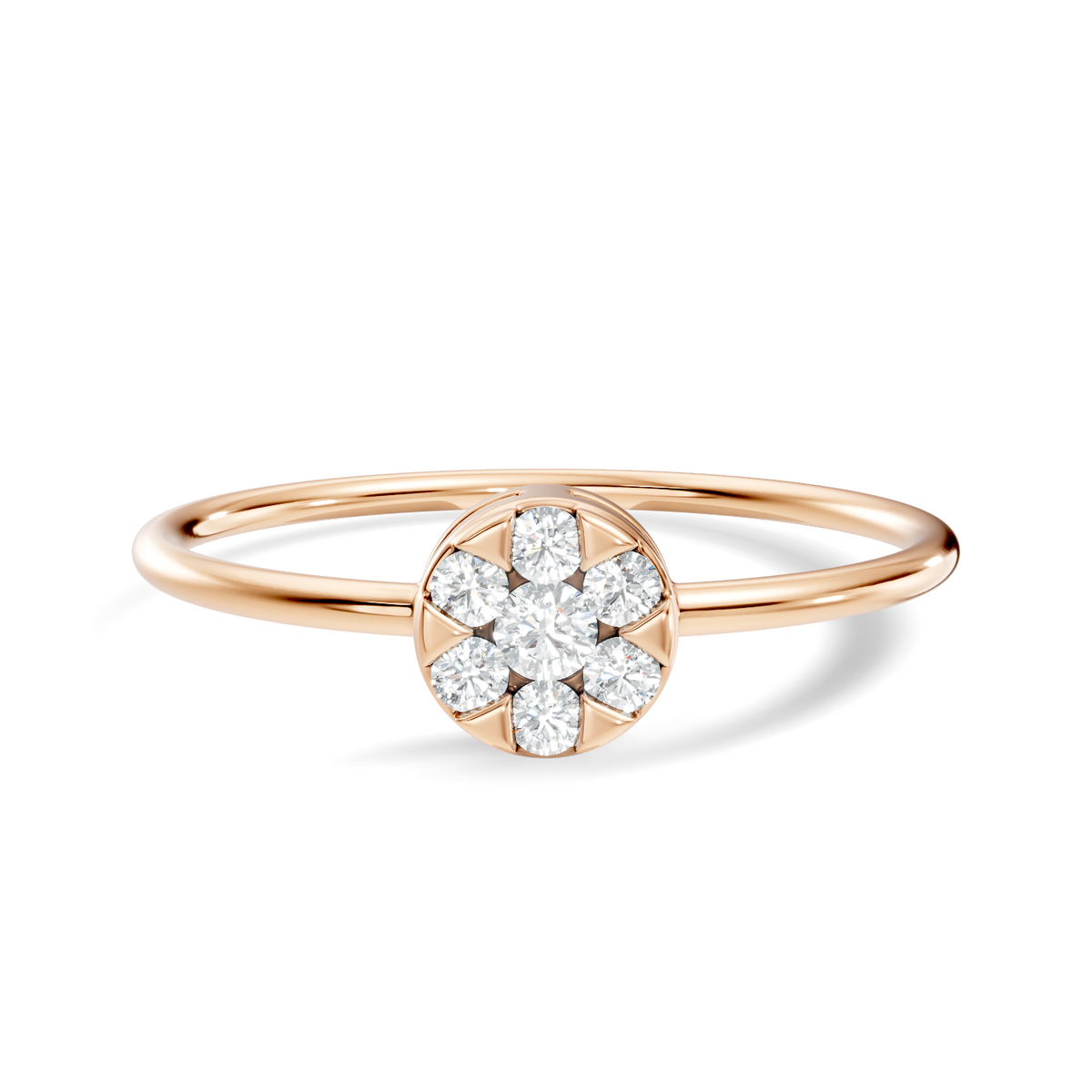 Round Cut Lab-Grown Diamond Cluster Promise Ring - HIGHCARAT DIAMONDS