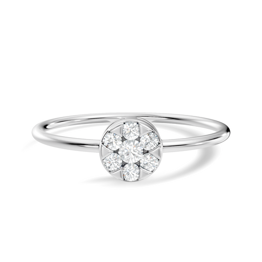 Round Cut Lab-Grown Diamond Cluster Promise Ring - HIGHCARAT DIAMONDS