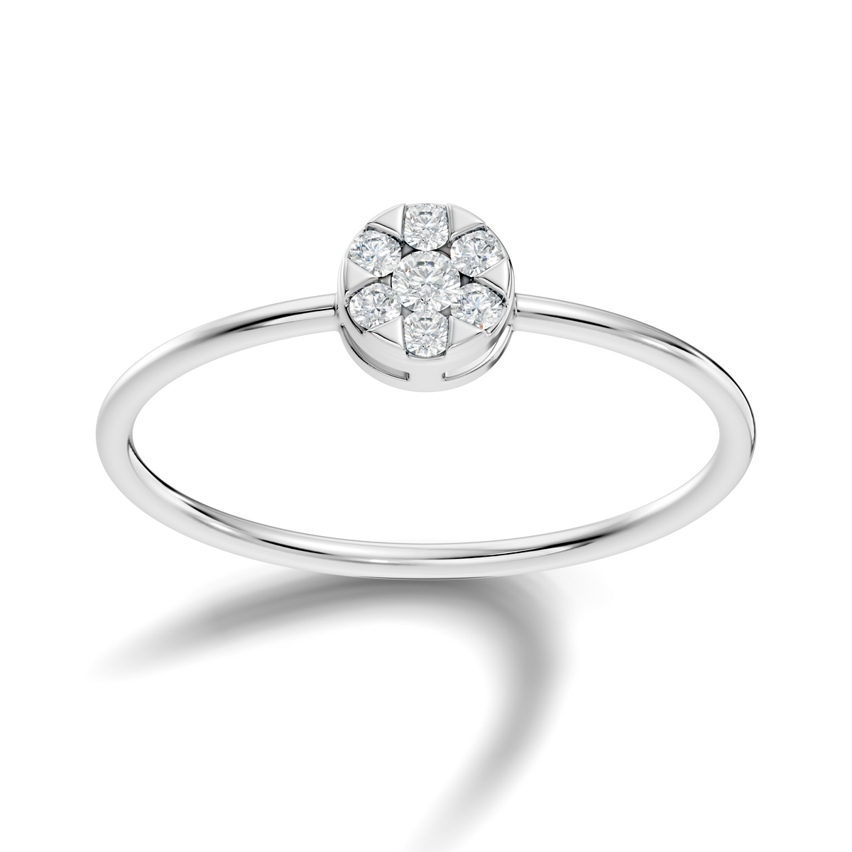 Round Cut Lab-Grown Diamond Cluster Promise Ring - HIGHCARAT DIAMONDS