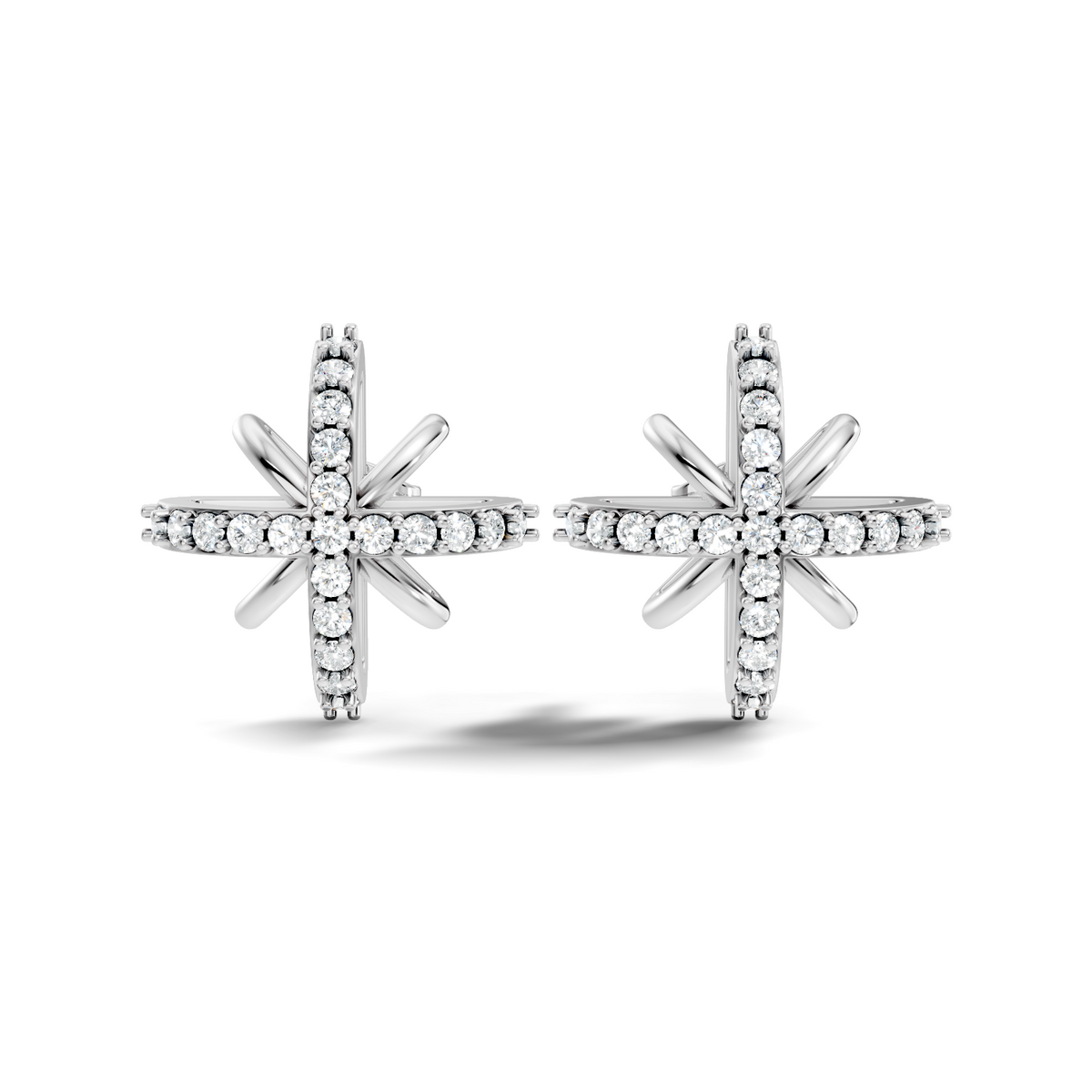 Round Shape Lab Grown & Natural Diamond Sinning Fabulous Unique Stud Diamond Earrings - HIGHCARAT DIAMONDS