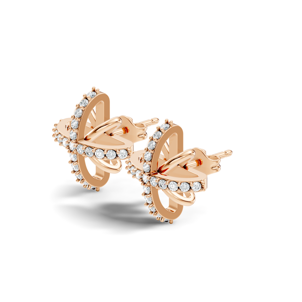 Round Shape Lab Grown & Natural Diamond Sinning Fabulous Unique Stud Diamond Earrings - HIGHCARAT DIAMONDS