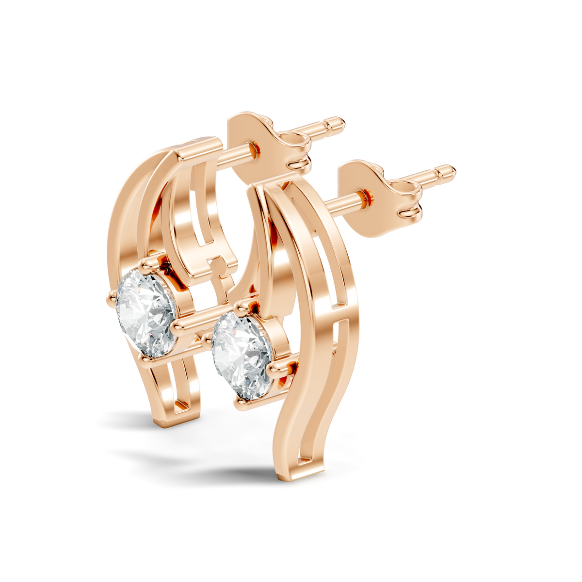 Elegant 0.60 Ct Lab-Grown Sparkling Round Diamond Studs In 14K White Gold Setting - HIGHCARAT DIAMONDS