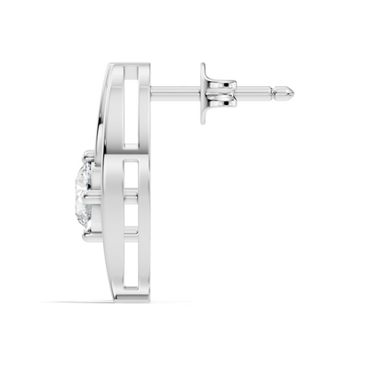 Elegant 0.60 Ct Lab-Grown Sparkling Round Diamond Studs In 14K White Gold Setting - HIGHCARAT DIAMONDS