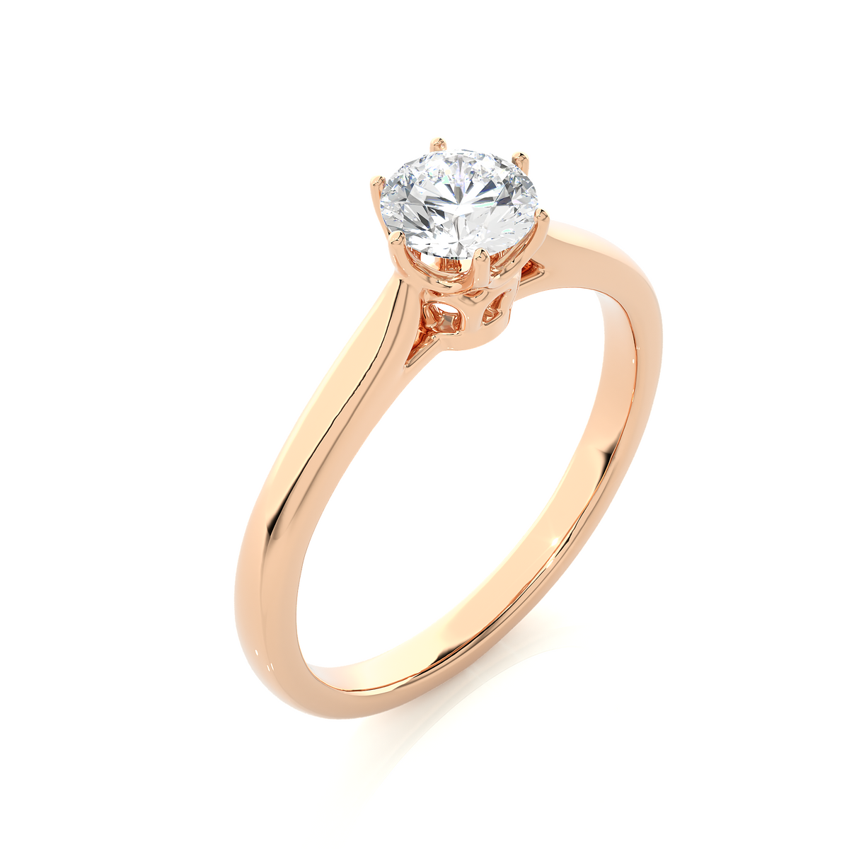 Round Cut Lab Grown Diamond Engagement Ring - HIGHCARAT DIAMONDS