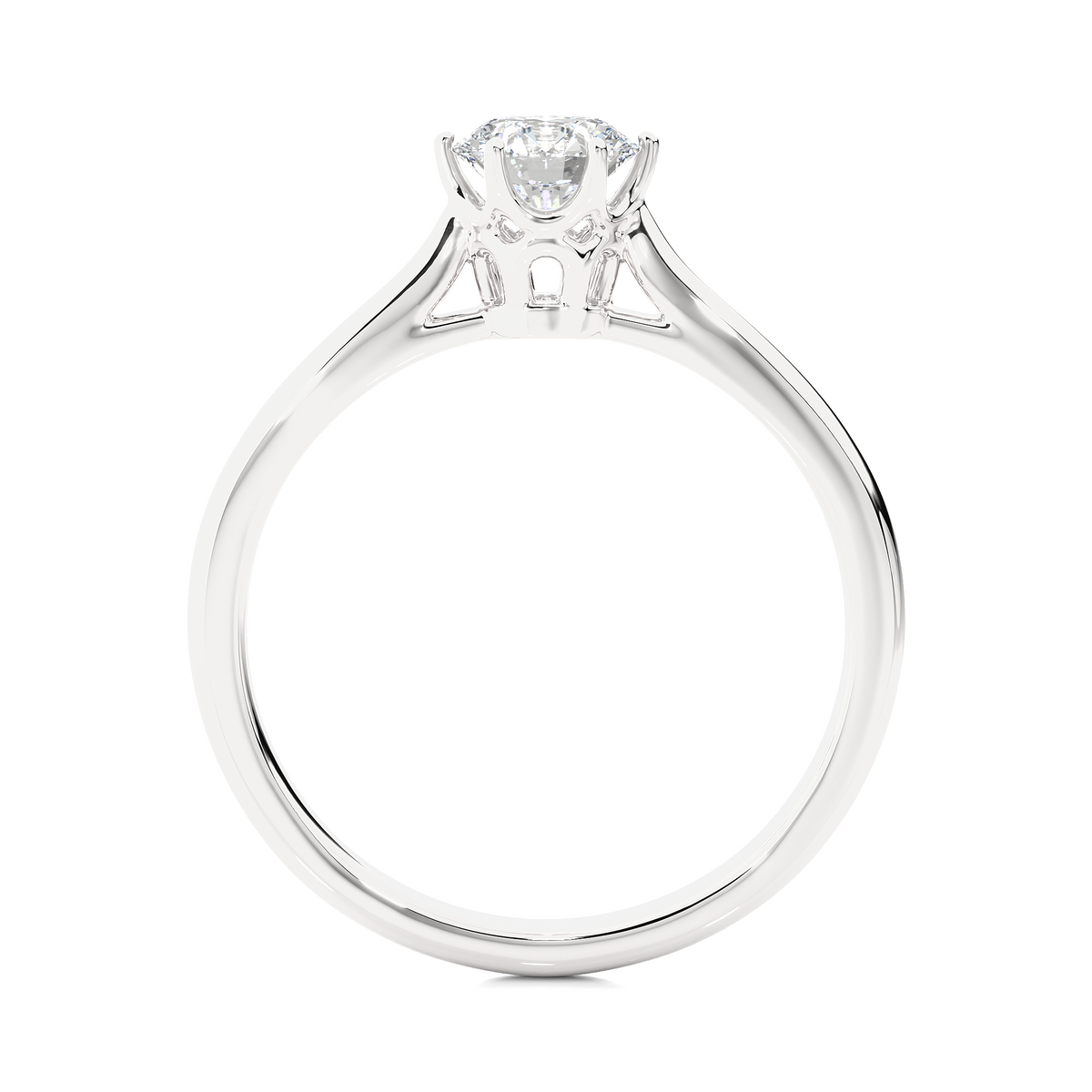 Minimal round lab grown diamond ring with clean band design