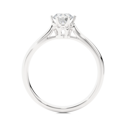Minimal round lab grown diamond ring with clean band design
