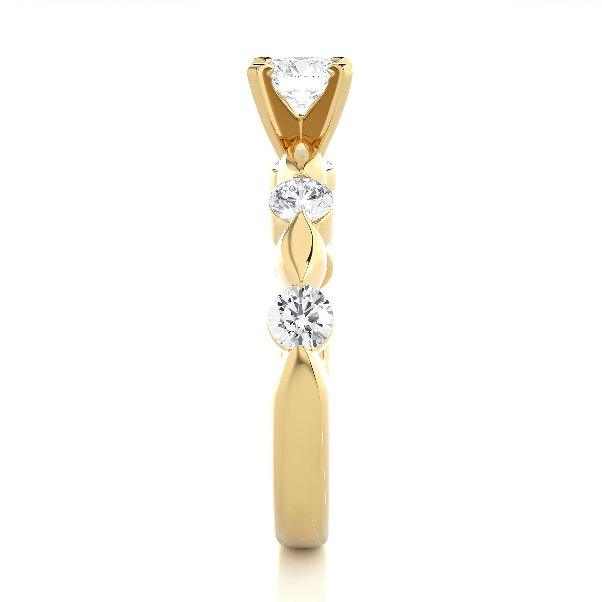 perfect view of round shape lab grown diamond ring