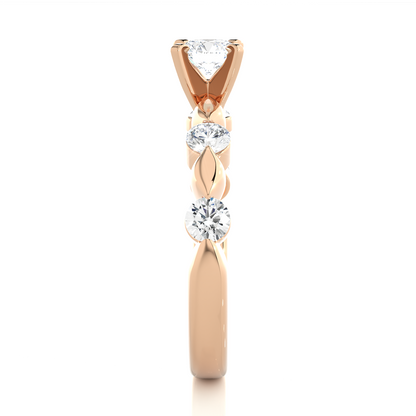 Round Cut Lab Grown Diamond Five stone Ring - HIGHCARAT DIAMONDS