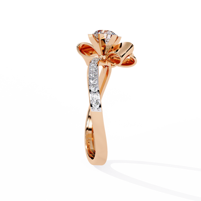 Round Cut Top Grade Lab Grown Diamond 18k Solid White Gold Art Deco Stunning Promise Ring Gift For Her - HIGHCARAT DIAMONDS