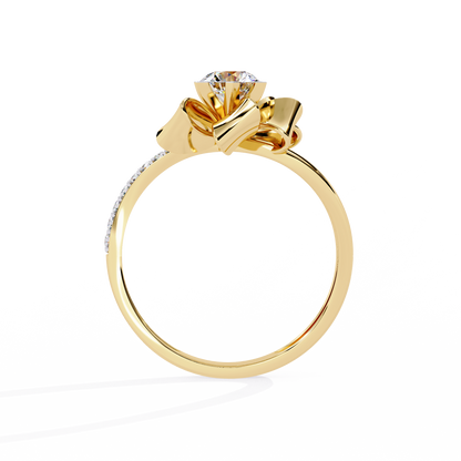 Round Cut Top Grade Lab Grown Diamond 18k Solid White Gold Art Deco Stunning Promise Ring Gift For Her - HIGHCARAT DIAMONDS