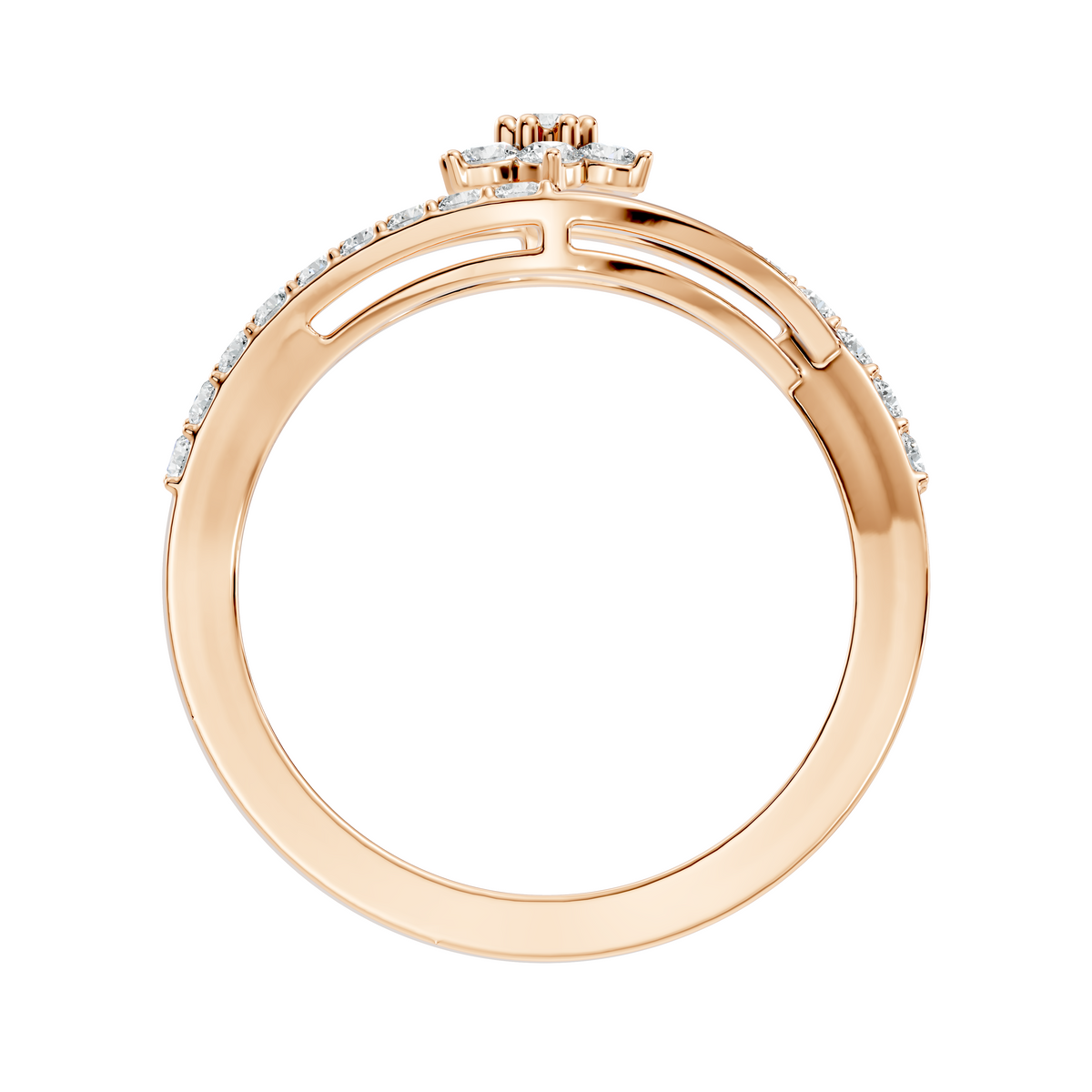 Round Cut Top-Grade Diamond Unique Flower Shape Dainty Prong Set Engagement Ring For Women's - HIGHCARAT DIAMONDS