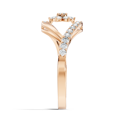 Round Cut Top-Grade Diamond Unique Flower Shape Dainty Prong Set Engagement Ring For Women's - HIGHCARAT DIAMONDS