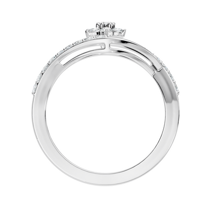 Round Cut Top-Grade Diamond Unique Flower Shape Dainty Prong Set Engagement Ring For Women's - HIGHCARAT DIAMONDS