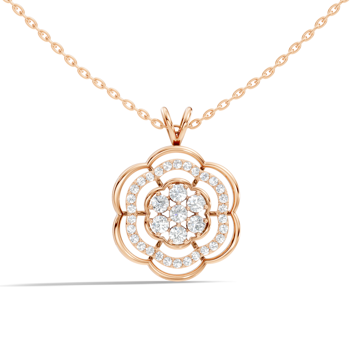 Vintage Round Cut Diamond Pendant Natural & Lab-Grown Diamonds in 18K Gold - HIGHCARAT DIAMONDS